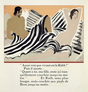 Ruth odpoczywająca u stóp Boaza, z „Ruth et Booz”, przekład J.C. Mardrus, wydanie 1930