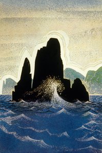 Odyseja Homera : skała Gortyne, rytowana przez Theo Schmied, 1930-33 kolor lito autorstwa Francois Louis Schmied