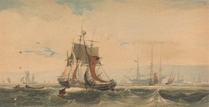 Wysyłka na Medway, Kent autorstwa Francois Louis Thomas Francia