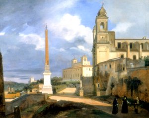 Trójca Gór i willa Medici, Rzym, 1808 autorstwa Francois Marius Granet
