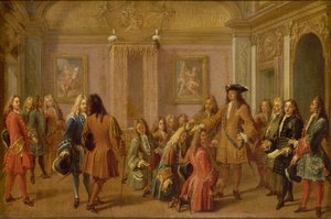 Pierwsza promocja Rycerzy św. Ludwika przez Ludwika XIV, Wersal 8 maja 1693 1710. autorstwa Francois Marot
