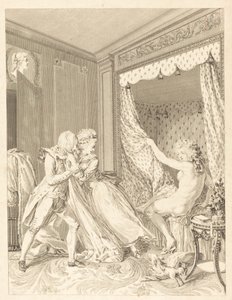 Niedyskretny autorstwa Francois Nicolas Barthelemy Dequevauviller after Antoine Borel