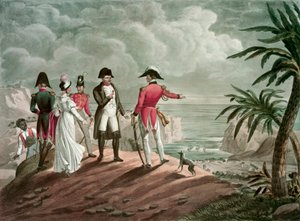 Bonaparte na św. Helenie (rycina stalowa) autorstwa Francois Nicolas Martinet