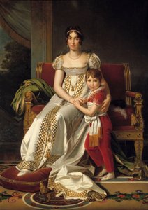 Portret u stóp Hortense de Beauharnais, królowej Holandii (1783-1837) i jej syna Napoleona Charlesa Obraz Francois Gerarda (1770-1837) 1807 nd. 0,32x0,24 m² autorstwa Baron François Pascal Simon Gérard