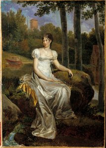 Portret Desiree Clary (1777-1860), żony Bernadotte, królowej Szwecji, reprezentował księżniczkę Monte Corvo w parku zamku Bellevue. Obraz Francois Gerarda (1770-1837) autorstwa Baron François Pascal Simon Gérard