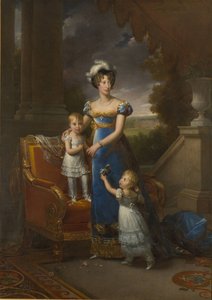 Księżna Berry z dziećmi Louise Marie Thérèse dArtois i Henri dArtois, 1822 autorstwa Francois Pascal Simon Gerard