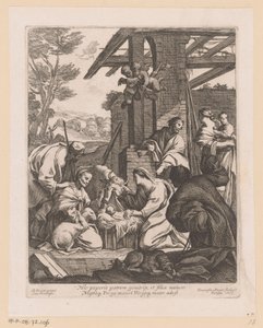 Geboorte van Christus Tu matka urodziła ojca (...) (tytuł na obiekcie) autorstwa Francois Perrier