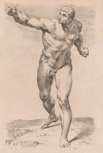 Gladiator Borghese, widok z przodu [tablica 26] autorstwa Francois Perrier
