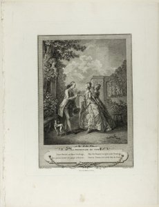 Wieczorny spacer, z Monument du Costume Physique et Moral de la fin du Dix-huitième siècle autorstwa Francois Robert Ingouf