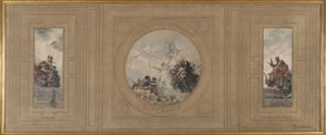 Szkic ratusza w Pantin: Avenir. Hardy Pantin! Naprzód. Espérance. Chwalebna przeszłość, 1886 (olej na płótnie) autorstwa Francois Schommer