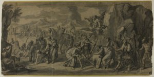 Mojżesz uderzający w skałę autorstwa Francois Verdier