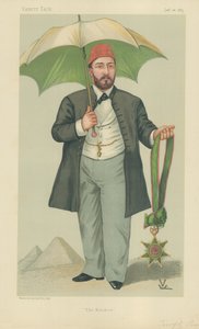 HH Mehemed Tewfik Pasza, Khedive z Egiptu, The Khedive, 20 stycznia 1883, komiks Vanity Fair autorstwa Francois Verheyden