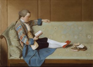 Portret czytającego mężczyzny - John Farr czytający Ody Horacego (po restauracji)
