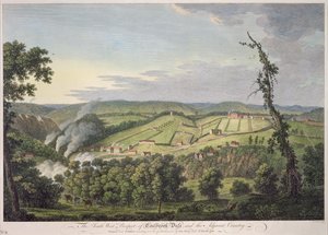 South-West Prospect of Coalbrookdale (ręcznie kolorowane grawerowanie)