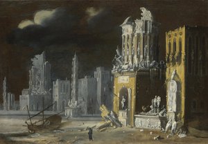 Fantastyczne ruiny ze św. Augustynem i Dzieciątkiem, 1623