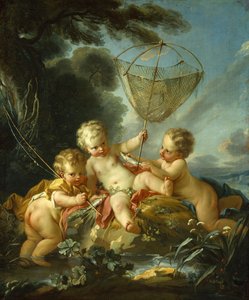 Putti jako rybak, ok.1744 autorstwa François Boucher