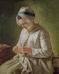 Krawcowa czyli Młoda Kobieta Pracująca (olej na płótnie)