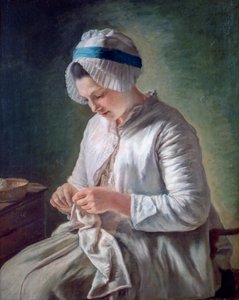 Młoda kobieta przy pracy, c1725-1778