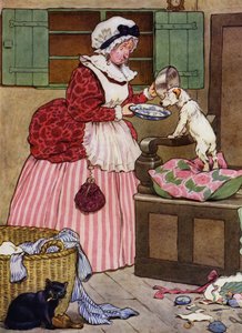 Ilustracja do Starej Matki Hubbard (kolor lito) autorstwa Frank Adams