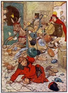 Ilustracja do Opowieści o Tomku, synu lichwiarza (litografia kolorowa) autorstwa Frank Adams