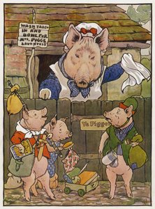 Ilustracja do trzech małych świnek autorstwa Frank Adams