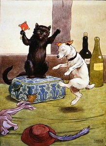 Ilustracja z „Pięknej księgi rymowanek, opowiadań i obrazków”, wydanej przez Blackie & Son (kolor lito) autorstwa Frank Adams