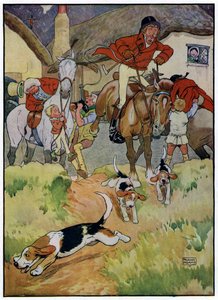 Trzech wesołych myśliwych (kolorowa litografia) autorstwa Frank Adams