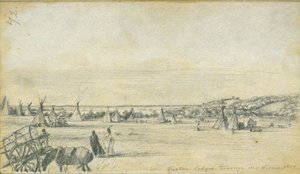Siseton Lodges, Traverse des Sioux, 1851 autorstwa Frank Blackwell Mayer