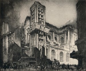 „Kościół św. Mikołaja-du-Chardonnet”, 1915 autorstwa Frank Brangwyn