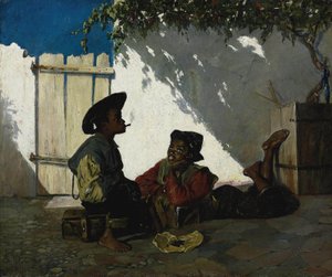 Włoski:  Dolce far niente Słodkie nicnierobienie autorstwa Frank Buchser