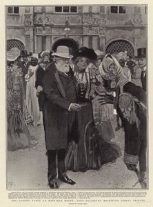 Przyjęcie ogrodowe w Hatfield House, Lord Salisbury przyjmujący indyjskich książąt