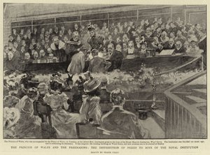 Księżna Walii i masoni, rozdanie nagród dla chłopców z Royal Institution