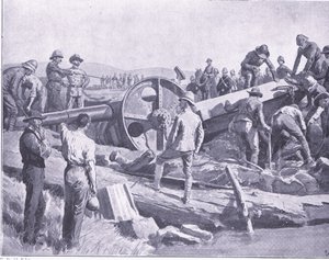 Jak zdobyć broń nad paskudnym miejscem, ilustracja z After Pretoria: The Guerilla War, 1902 autorstwa Frank Dadd