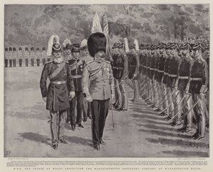 JKW Książę Walii podczas inspekcji Massachusetts Artillery Company w Marlborough House