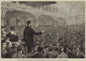 Liberalna demonstracja w Manchesterze, Lord Hartington przemawia na spotkaniu w Pomona Gardens Palace