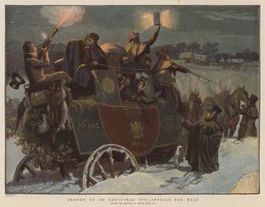 Zaśnieżone w Wigilię, apele o pomoc (chromolitho)
