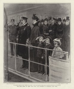 Król idzie na spotkanie z księciem i księżną Kornwalii i Yorku autorstwa Frank Dadd