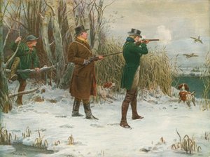 Strzelanie do dzikich kaczek w okresie Bożego Narodzenia autorstwa Frank Dadd