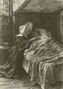 Gabriel i Evangeline (grawiura) autorstwa Frank Dicksee