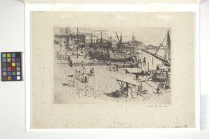 Riva Degli Schiavoni (tablica 1) (tusz) autorstwa Frank Duveneck