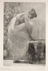 Sznurowanie sandałów, 1886. autorstwa Frank French