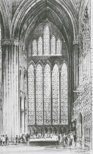 Okno Pięciu Sióstr, York Minster (litografia)