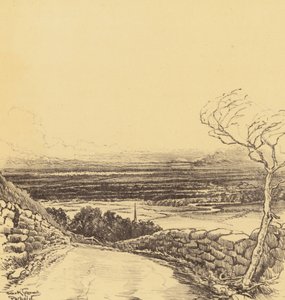 Widok na zachód z Parbold (litografia)