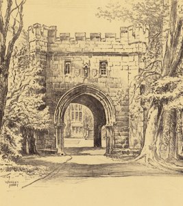 Whalley Abbey, The North-Eastern Gateway (litografia)