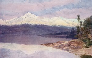 Nowa Zelandia: Diamond Lake (kolorowa litografia)