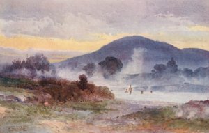 Nowa Zelandia: Góra Ngongotaha (kolorowa litografia) autorstwa Frank H Wright