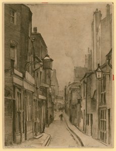 Szkic Leather Lane, Holborn, Londyn (grawerowanie)
