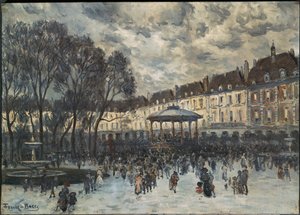 La Place des Vosges un jour de musique - Plac Wogezów, Paryż, dzień koncertu ... (obraz na płótnie) autorstwa Frank Myers Boggs