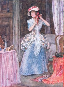 Dolly Varden (Barnaby Rudge) (kolorowa litografia) autorstwa Frank Reynolds