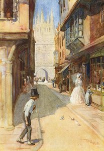 I Reach Canterbury (kolorowa litografia) autorstwa Frank Reynolds